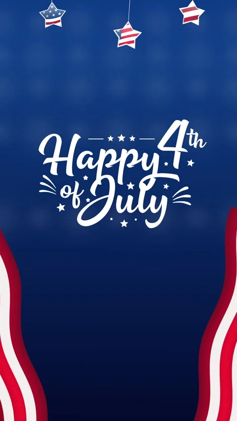Happy 4th of july text animation flag and firework Stock Footage 332609950