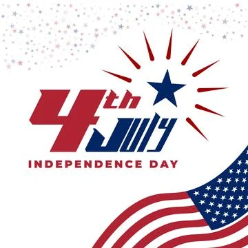 Happy 4th of July vector banner design with waving USA National Flag. Stock Illustration