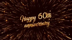 Happy 60th Anniversary With Fireworks And Star Stock Illustration