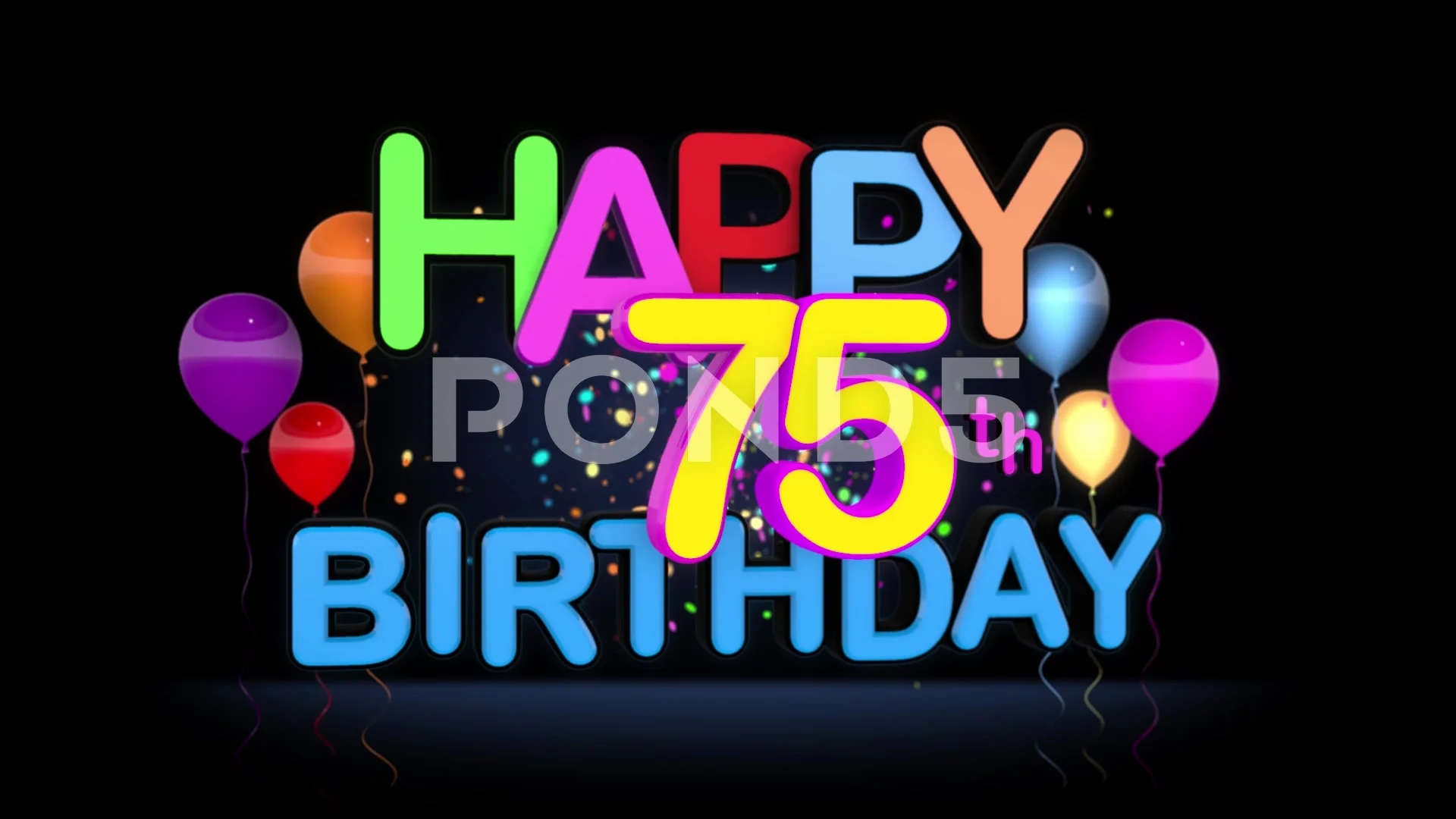 Happy 75th Birthday Title seamless loopi...