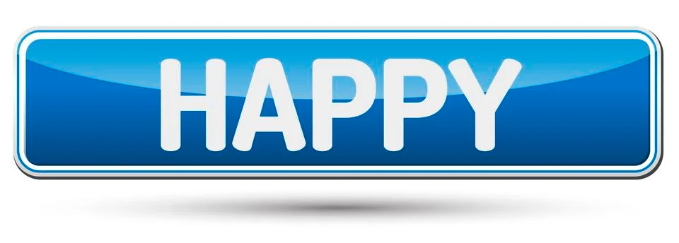 HAPPY - Abstract beautiful button with text. Stock Illustration