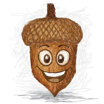 Happy acorn Stock Illustration