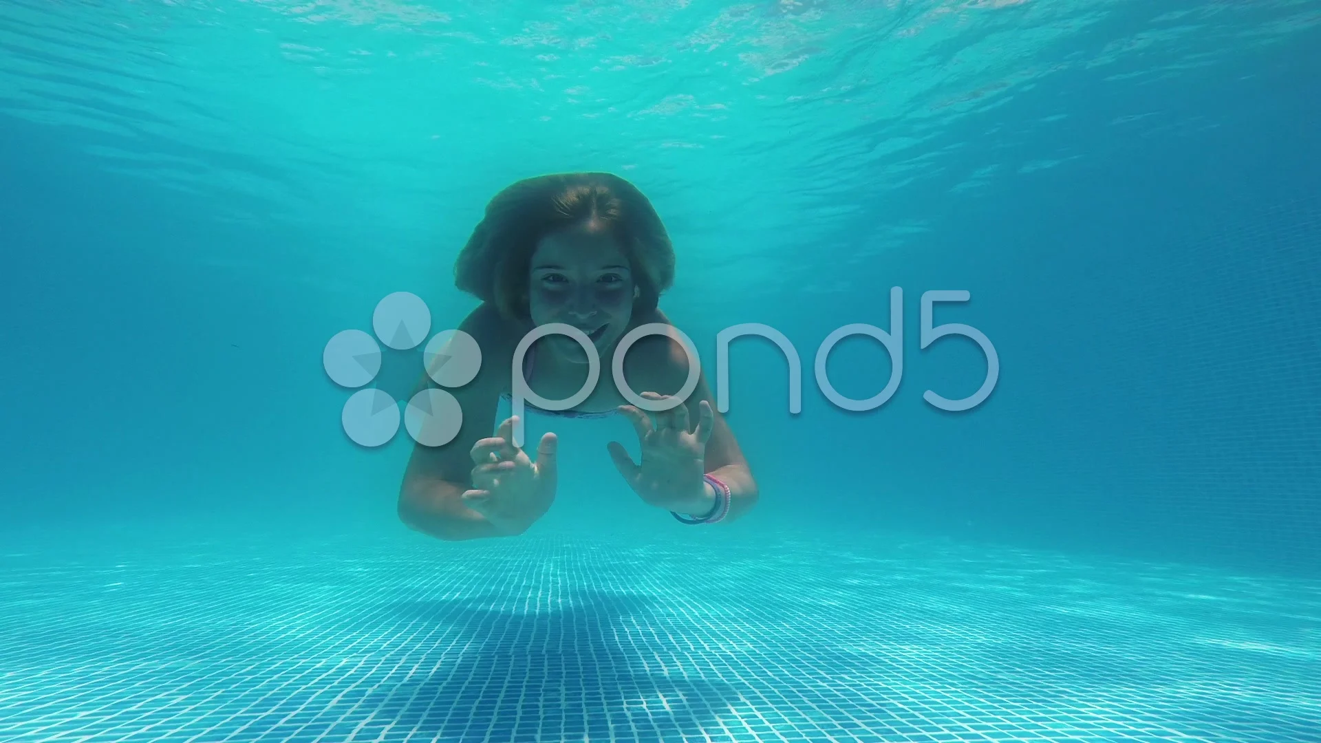 Happy active child girl in the swimming ... | Stock Video | Pond5