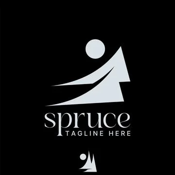 Happy active human triangle spruce tree leaves environment season winter life Illustrazione stock
