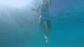 Happy active teenage in the swimming pool, underwater view HD Footage
