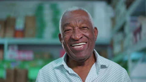 smiling old black man