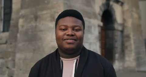 Happy african guy looking to camera. Stock Footage 121249780