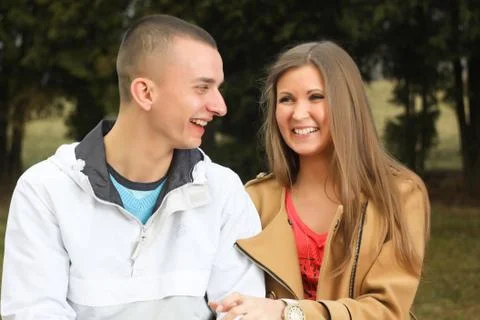 Happy and beautiful young couple in love Fotos Stock