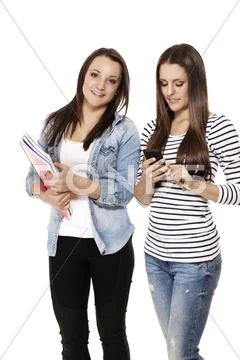 Happy and busy students Stock Photos