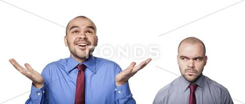 Happy and frustrated businessmen Stock Photos