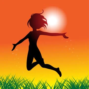 Happy and jumping Stock Illustration