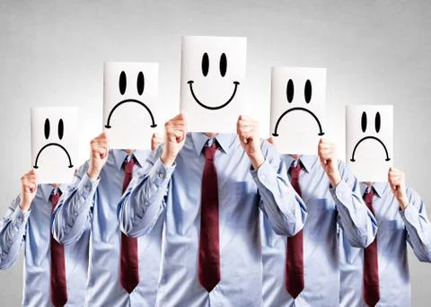 Happy and negative Stock Photos