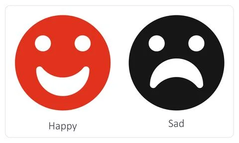 Happy and Sad Stock Illustration