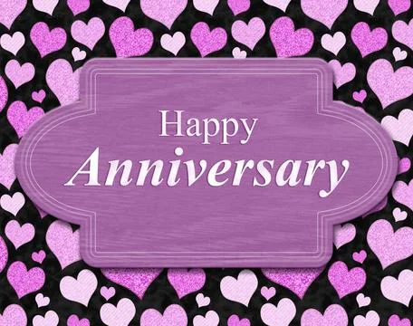 Happy Anniversary greeting with hearts Stock Illustration