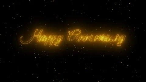 Happy anniversary neon light effect green screen background Stock Footage 295474876
