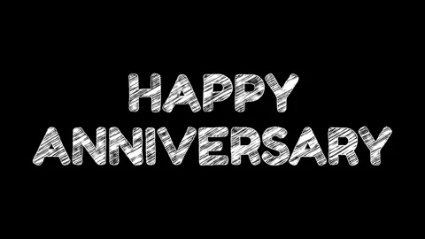 Happy Anniversary Scribble Text Animation Stock Footage 316305865