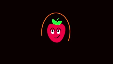 Happy apple jumping rope animation fun healthy lifestyle kids seamless loop.. Stock Footage 321443553