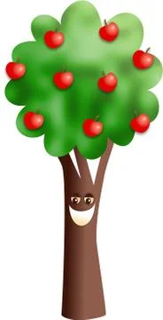 Happy Apple Tree Stock-Illustration