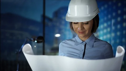 Happy architect, builder, engineer working with the project, construction Stock Footage 95412780