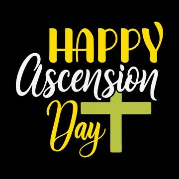 Happy ascension day typography vector art Stock Illustration