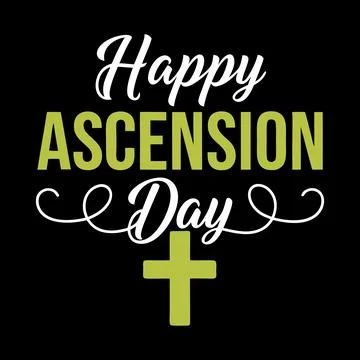 Happy ascension day typography vector art Illustrazione stock