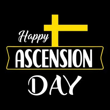 Happy ascension day typography vector art Illustrazione stock