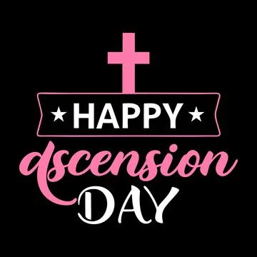 Happy ascension day typography vector art Stock Illustration
