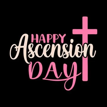 Happy ascension day typography vector art Stock Illustration