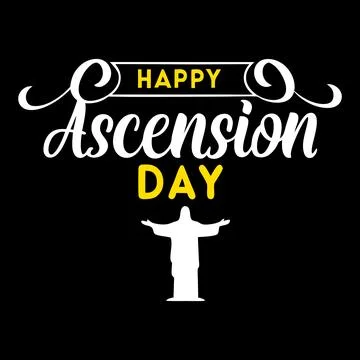 Happy ascension day typography vector art Illustrazione stock