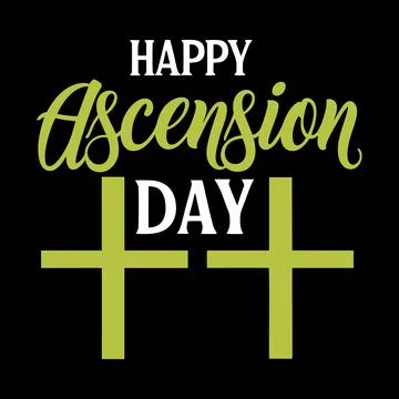 Happy ascension day typography vector art Stock Illustration