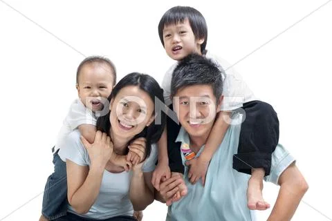Happy asian family Stock Photos