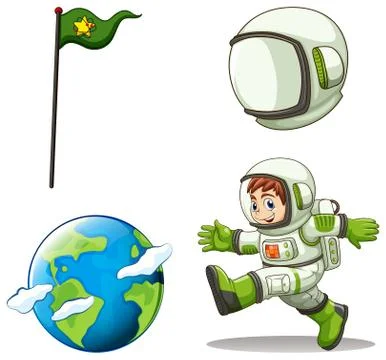 A happy astronaut Illustrazione stock