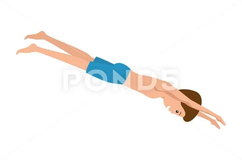 Happy athletic boy practicing nailed Stock Illustration