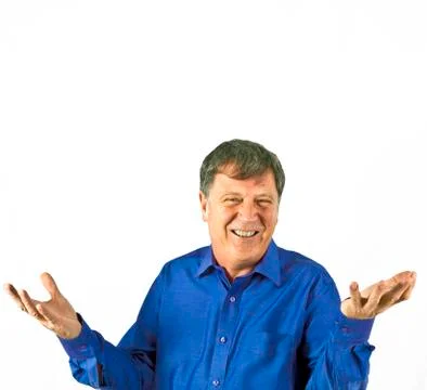 Happy attractive posing man in studio Stock Photos