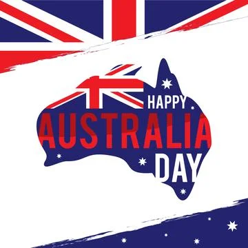 Happy Australia Day background shaped map Stock Illustration