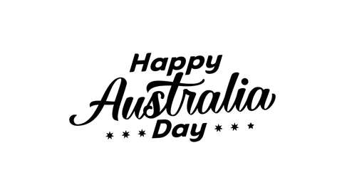 Happy australia day text animation black and white Stock Footage 260779081