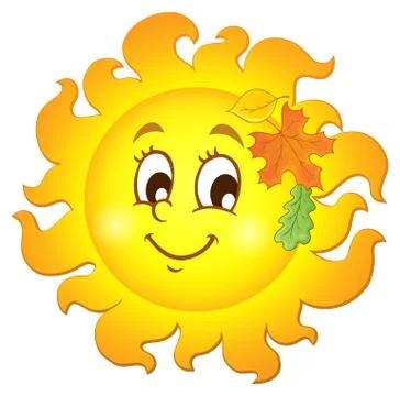 Happy autumn sun theme image - eps10 vector illustration. Stock Illustration