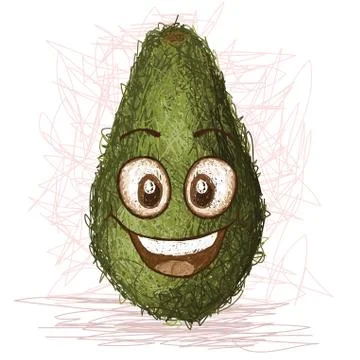 Happy avocado Stock Illustration