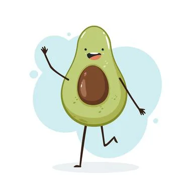 Happy Avocado Stock Illustration