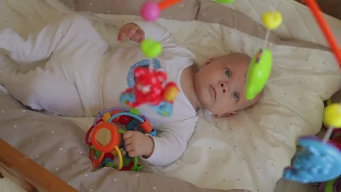 Happy baby on back 스톡 동영상 72473877