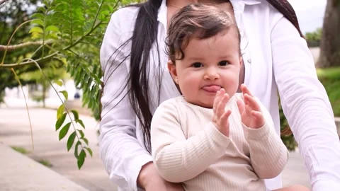 Happy baby clapping Stock Footage 239120637