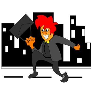 Happy back home at night Stock Illustration