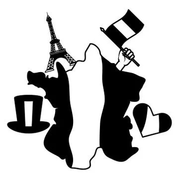 Happy bastille day flat design Ilustración de archivo