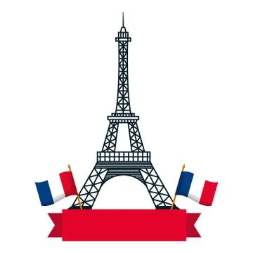 Happy bastille day flat design イラスト素材