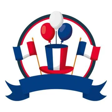 Happy bastille day flat design Ilustración de archivo