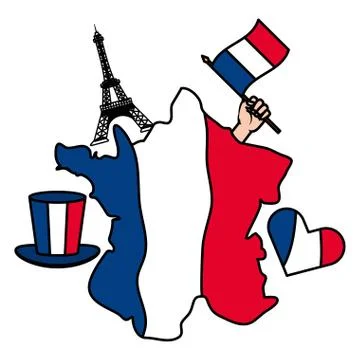 Happy bastille day flat design Stock Illustration