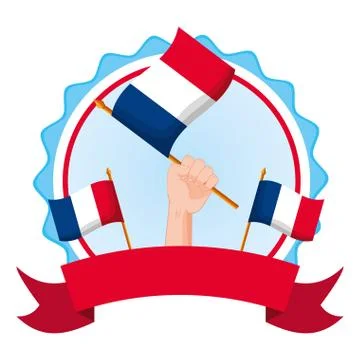 Happy bastille day flat design Ilustración de archivo