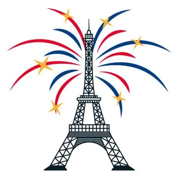 Happy bastille day flat design Stock Illustration