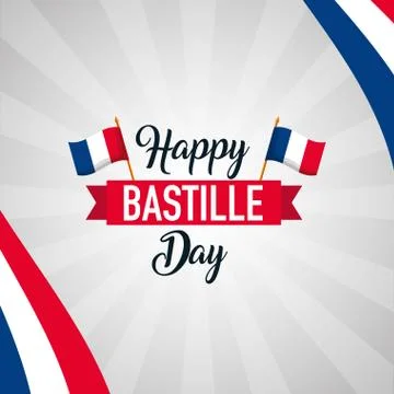 Happy bastille day Stock Illustration