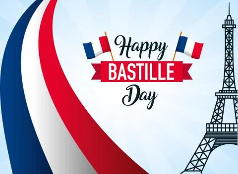 Happy bastille day Stock Illustration